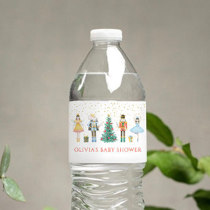 Nussknacker-Weihnachten-Baby-Party Wasserflaschenetikett