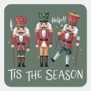 Nussknacker Weihnachten Die Saison ist da Gruppen- Quadratischer Aufkleber