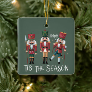 Nussknacker Weihnachten Die Zeit der Saison Gruppe Keramikornament