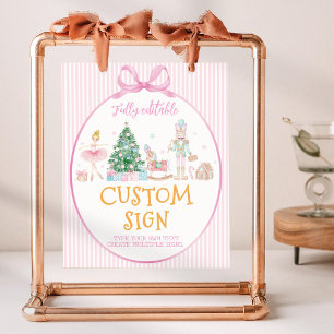 Nussknacker-Weihnachten-Rosa-Schleife-Geburtstags- Poster