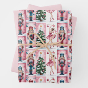 Nussknacker Weihnachten Wasserfarbe Mädchenhaft Fe Geschenkpapier Set