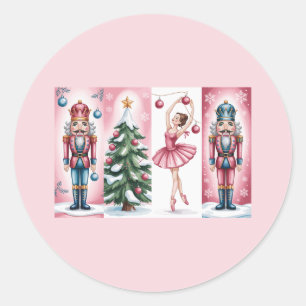 Nussknacker Weihnachten Wasserfarbe Mädchenhaft Fe Runder Aufkleber