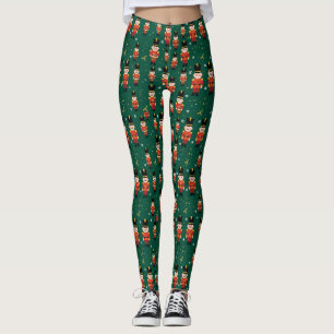 Nussknacker-Weihnachts-Pyjama-Hose - Grüne PJ Leggings