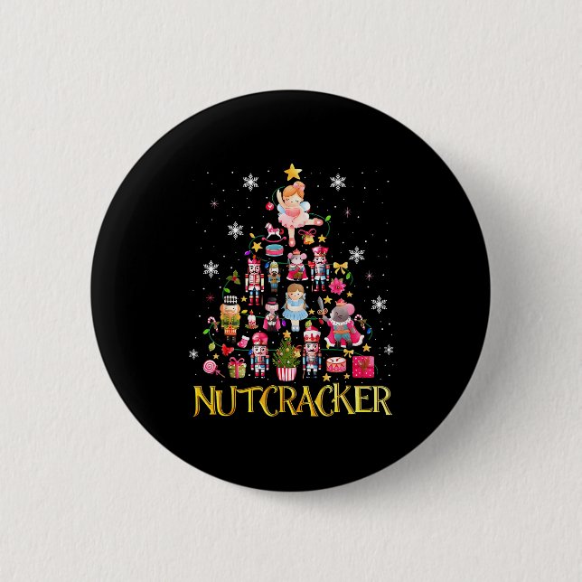 Nussknacker Weihnachtsbaum Ballett Tanz Frauen Kin Button (Vorderseite)