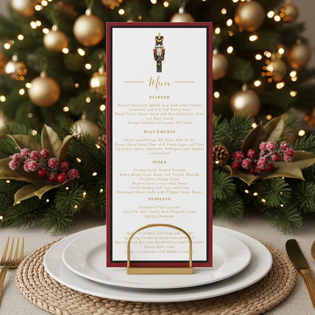 Nussknacker Weihnachtsfeier Abendessen Rot Schwarz Einladung (Von Creator hochgeladen)