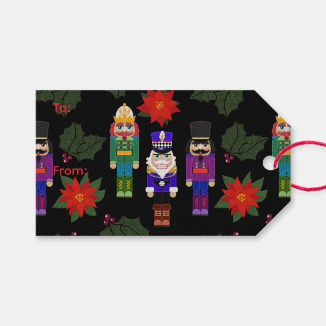 Nussknacker-Weihnachtsgeschenktasche Geschenkanhänger (Vorderseite (Horizontal))