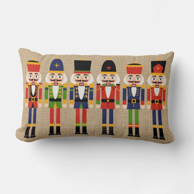 Nussknacker-Weihnachtskissen auf Imitat Leinwand Lendenkissen (Vorderseite)