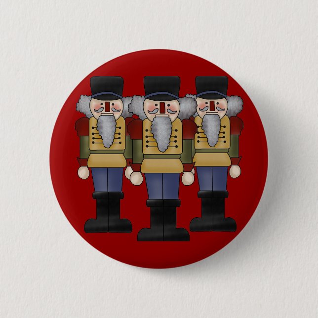 Nussknacker-Weihnachtsknopf Button (Vorderseite)