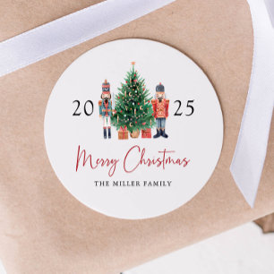 Nussknacker-Weihnachtssticker Runder Aufkleber