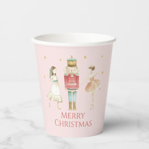 Nussknacker Winterballett rosa Weihnachten Pappbecher