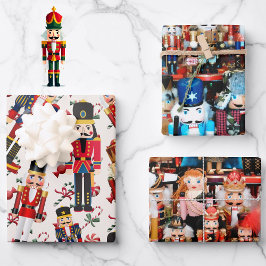 Nussknacker Wurf Weihnachtsbonbons 3  Geschenkpapier Set