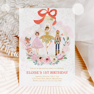 Nussknackland von Süßigkeiten Zuckerpflaume Rot Einladung