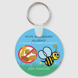 Nut Allergy Alert Bumble Bee Kids Personalisiert Schlüsselanhänger