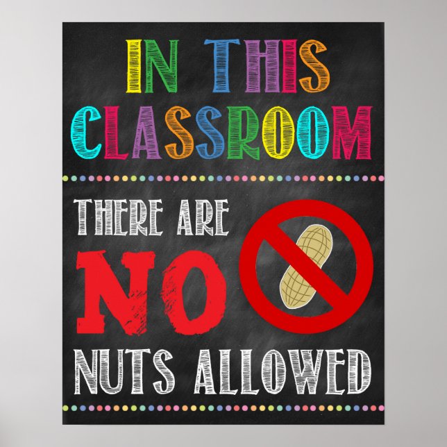 Nut Allergy Classroom Poster (Vorne)