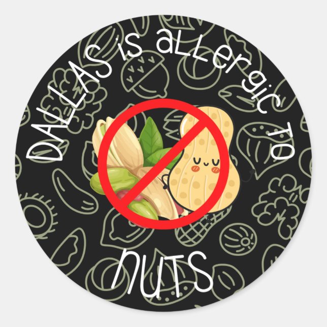 Nut Allergy Sticker (Vorderseite)