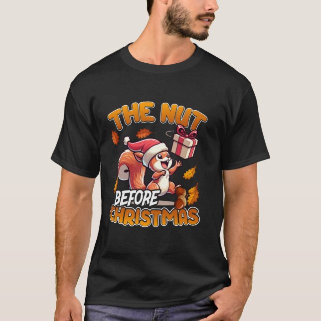 Nut Before Christmas Weihnachtsmannmütze Funny Eic T-Shirt (Vorderseite)