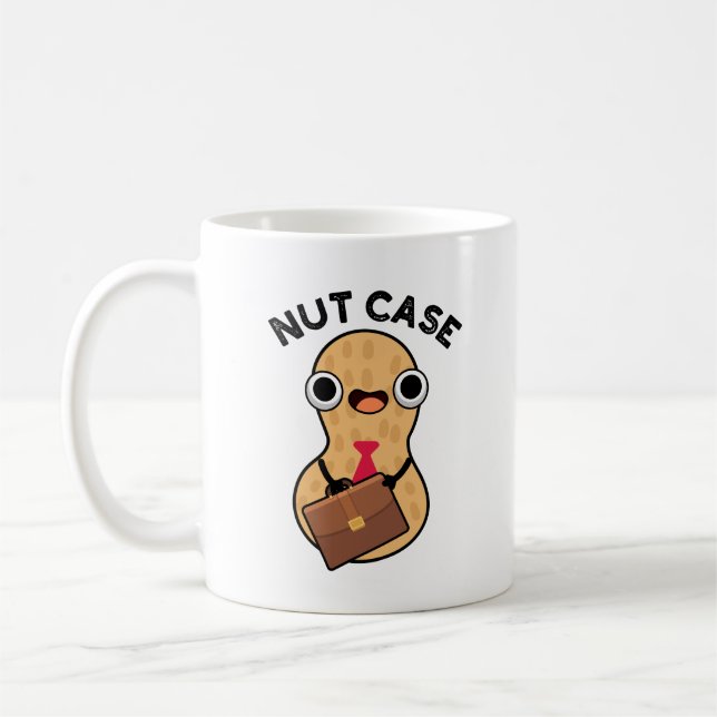 Nut Case Funny Peanut Puns Kaffeetasse (Links)