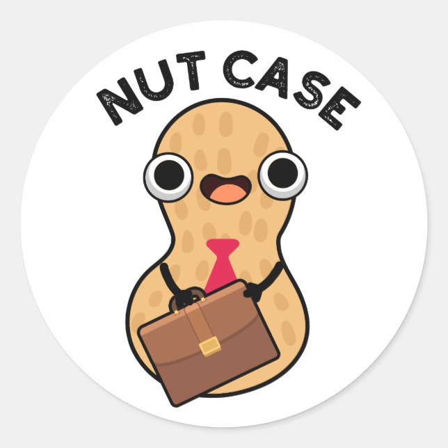 Nut Case Funny Peanut Puns Runder Aufkleber (Vorderseite)