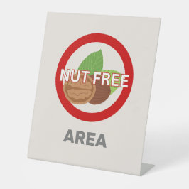 Nut free area Customized Food Allergy Alert Sockelschild