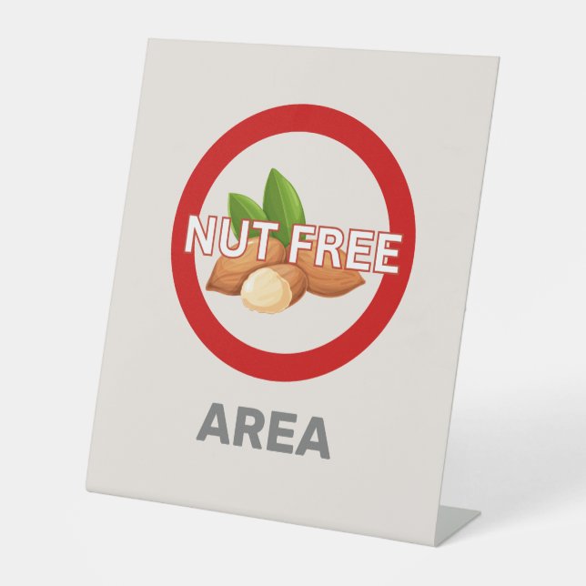 Nut free area Customized Food Allergy Alert Sockelschild (Vorderseite)