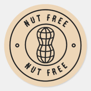 Nut-free-Aufkleber Allergie-Warnplatz oder Runde Runder Aufkleber