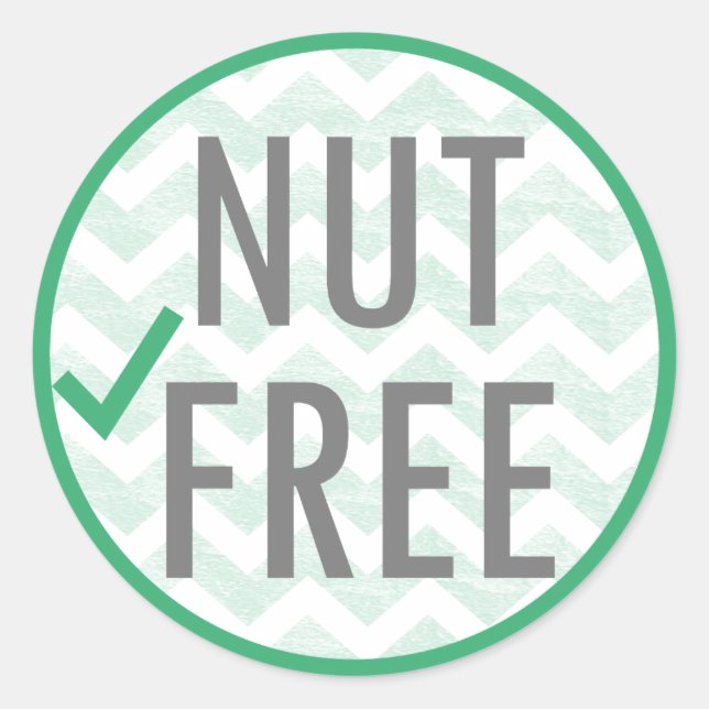 Nut Free Food Allergy Alert Stickers (Vorderseite)