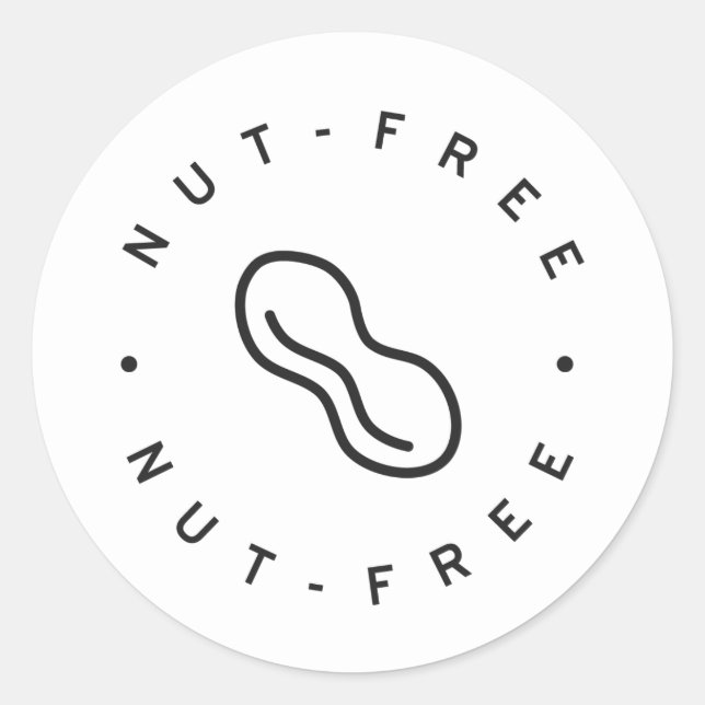 Nut free runder aufkleber (Vorderseite)