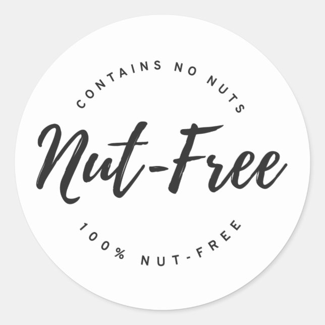 Nut free runder aufkleber (Vorderseite)