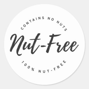 Nut free runder aufkleber