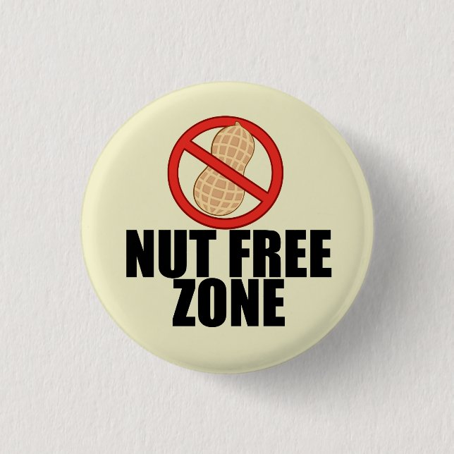 Nut Free Zone Cool Peanut Allergisches Bewusstsein Button (Vorderseite)