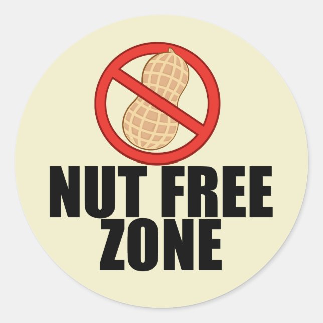 Nut Free Zone Cool Peanut Allergisches Bewusstsein Runder Aufkleber (Vorderseite)