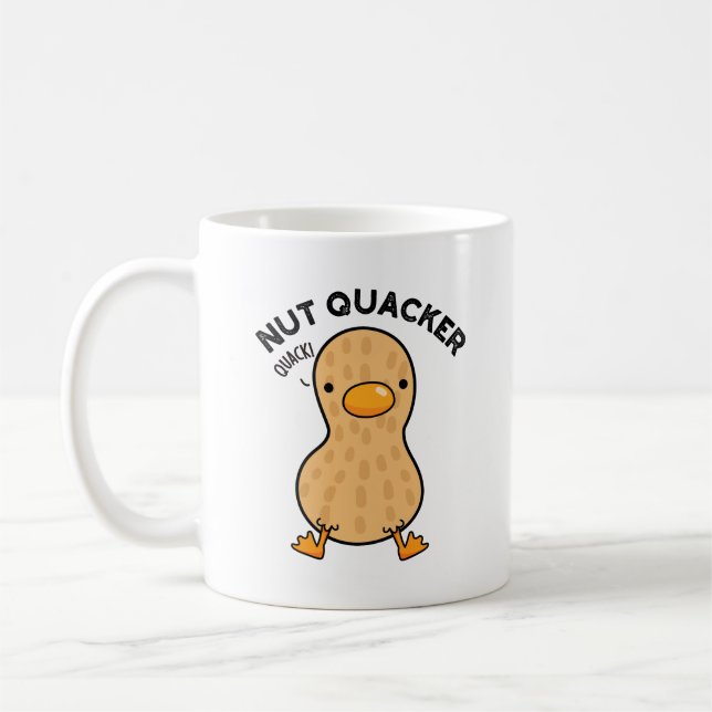 Nut Quacker Funny Peanut Puns Kaffeetasse (Links)