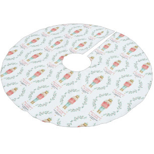 Nutcracker Aquarell niedliche Weihnachten Polyester Weihnachtsbaumdecke