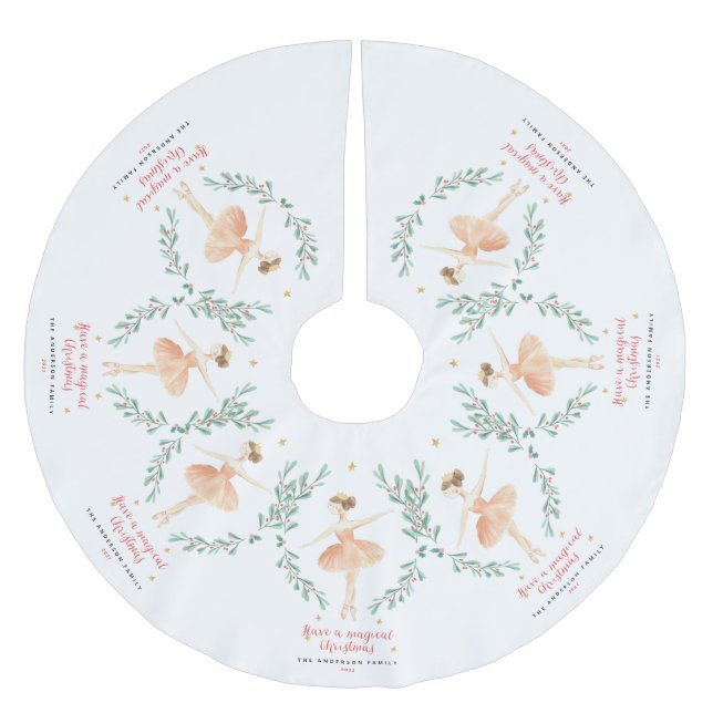 Nutcracker Aquarell niedliche Weihnachten Polyester Weihnachtsbaumdecke (Vorderseite)