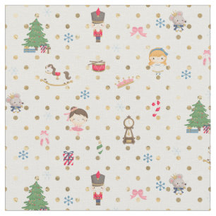 Nutcracker auf dem weißen Polka-Dot Stoff