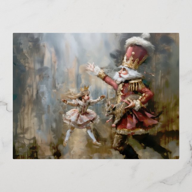 Nutcracker - Aufkleber Folie Einladungspostkarte (Vorderseite)