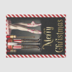Nutcracker & Ballerina Black Gold Frohe Weihnachte Seidenpapier