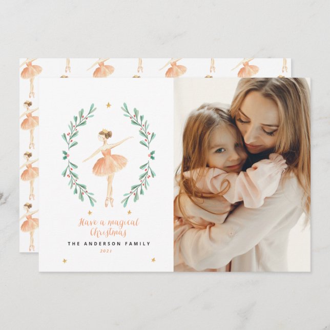 Nutcracker ballerina botanische 1 Foto Weihnachten (Vorne/Hinten)