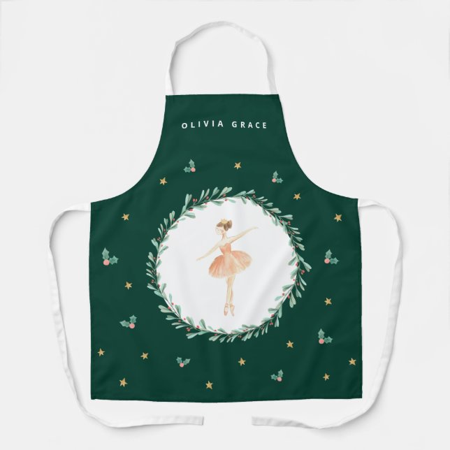 Nutcracker Ballerina botanisches niedliches Weihna Schürze (Vorderseite)