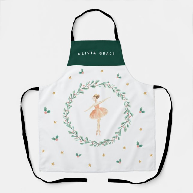 Nutcracker Ballerina botanisches niedliches Weihna Schürze (Vorderseite)