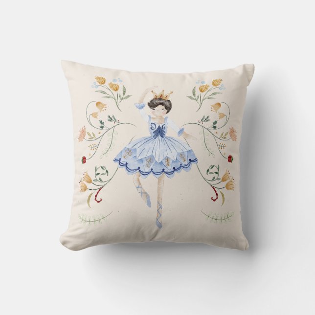 Nutcracker Ballerina Christmas Throw Kissen (Vorderseite)