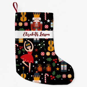 Nutcracker & Ballerina Niedlich Black Frohe Weihna Kleiner Weihnachtsstrumpf