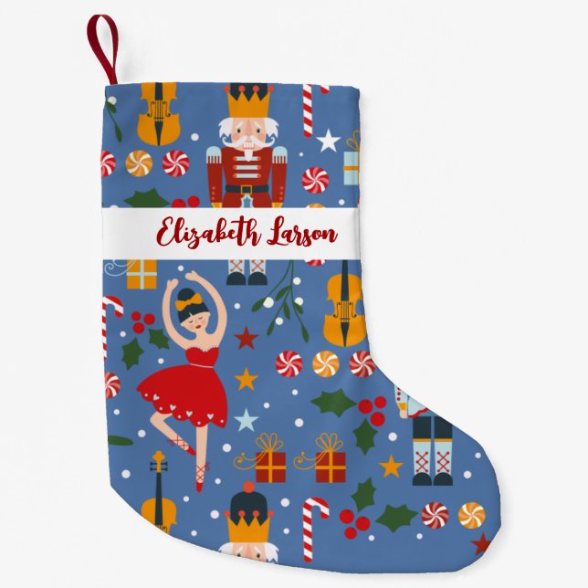 Nutcracker & Ballerina Niedlich Pink Frohe Weihnac Kleiner Weihnachtsstrumpf (Vorderseite)