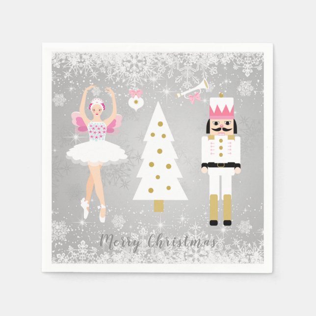 Nutcracker, Ballerina, Weihnachtsbaum Serviette (Vorderseite)