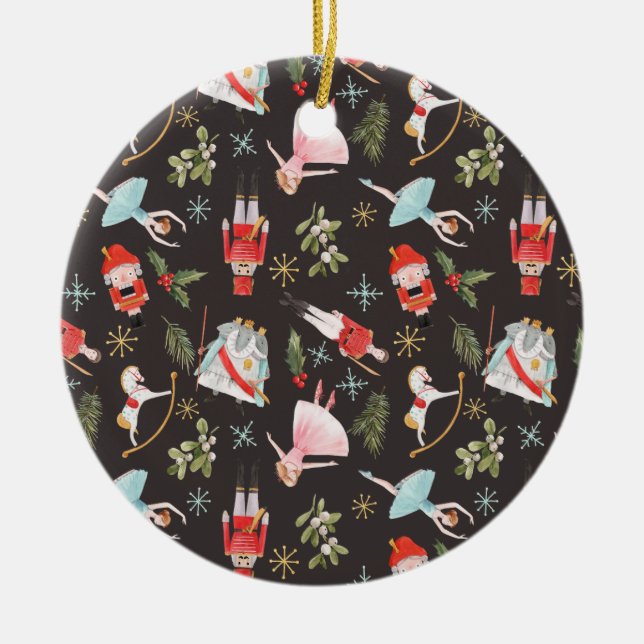 Nutcracker Ballerina Weihnachtsgeschenke Keramik Ornament (Vorne)