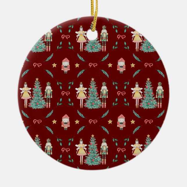 Nutcracker Ballerina Weihnachtsgeschenke Keramik Ornament (Vorne)