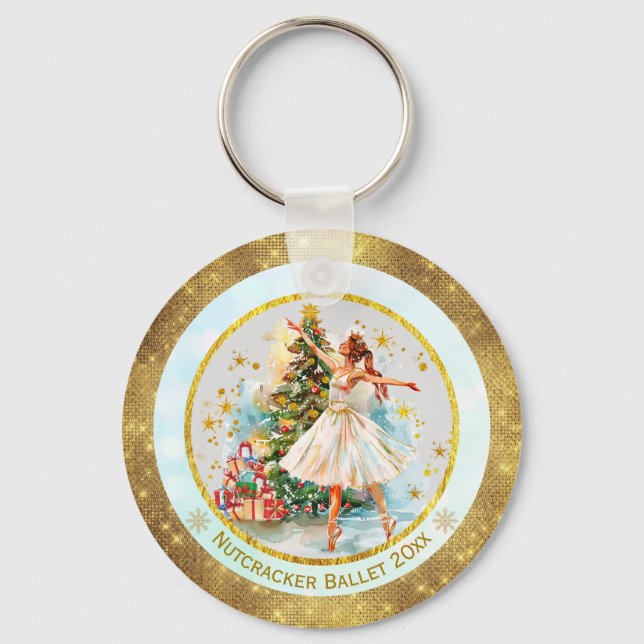 Nutcracker Ballet Ballerina - Christmas Keepsake  Schlüsselanhänger (Vorderseite)