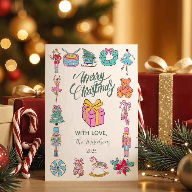 Nutcracker Ballet Christmas Feiertagskarte (Von Creator hochgeladen)