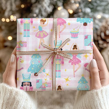 Nutcracker Ballet Christmas Pastel Wrapping Paper