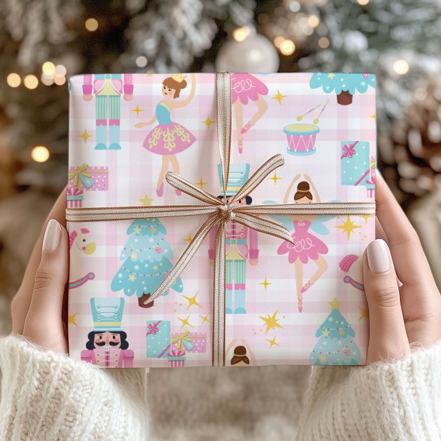 Nutcracker Ballet Christmas Pastel Wrapping Paper Geschenkpapier (Von Creator hochgeladen)